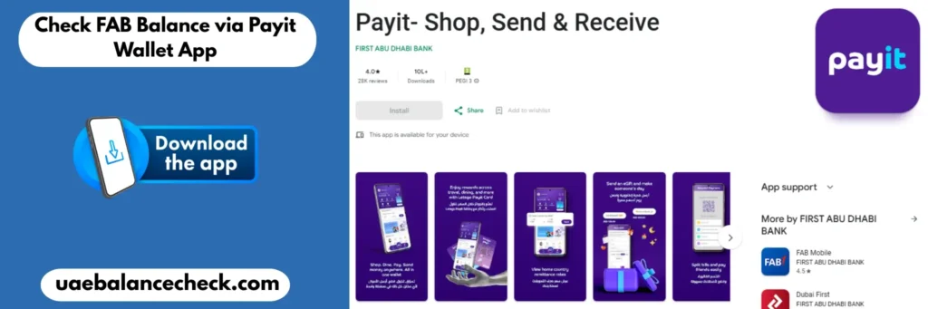 Check FAB Balance via Payit Wallet App
